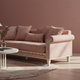 Elegant Inlay Patterned Blush Pink Sofa | Luxury Handmade Sofa