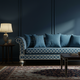 Luxury Blue Inlay Sofa with Elegant Pattern | Luxury Handmade Sofa