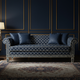 Luxury Navy Blue Inlay Sofa | Luxury Handmade Sofa