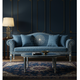 Luxurious Blue Inlay Sofa with Coordinated Coffee Table | Luxury Handmade Sofa