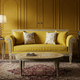 Luxury Inlay Wooden Frame Yellow Upholstered Sofa | Luxury Handmade Sofa