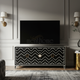 Inlay Chevron Pattern TV Cabinet | Luxury Handmade TV Cabinet