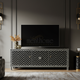 Luxury Black and White Inlay TV Cabinet | Luxury Handmade TV Cabinet