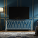 Luxury Inlay Blue Chevron TV Cabinet | Luxury Handmade TV Cabinet