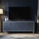 Luxury Inlay Blue Chevron TV Cabinet | Luxury Handmade TV Cabinet