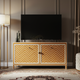 Elegant Inlay Chevron TV Cabinet | Luxury Handmade TV Cabinet