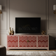 Inlay Chevron Pattern TV Cabinet | Luxury Handmade TV Cabinet