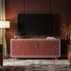 Red Chevron Inlay TV Cabinet | Luxury Handmade TV Cabinet