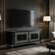 Luxury Inlay Black TV Cabinet with Greek Key Design | Luxury Handmade TV Cabinet