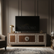 Luxury Inlay Wood TV Cabinet with Greek Key Motif | Luxury Handmade TV Cabinet