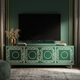 Inlay Luxury Green and Gold TV Cabinet | Luxury Handmade TV Cabinet