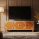 Inlay Wooden TV Cabinet with Geometric Accents | Luxury Handmade TV Cabinet