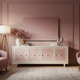 Elegant Inlay Pink and Ivory TV Cabinet | Luxury Handmade TV Cabinet