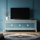 Elegant Blue Inlay TV Cabinet with Greek Key Design | Luxury Handmade TV Cabinet