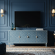 Inlay Patterned Blue TV Cabinet | Luxury Handmade TV Cabinet