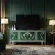 Luxury Inlay Green Floral TV Cabinet | Luxury Handmade TV Cabinet