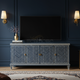 Luxury Inlay Blue Chevron TV Cabinet | Luxury Handmade TV Cabinet
