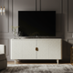 Luxury Inlay Pattern TV Cabinet with Brass Detailing | Luxury Handmade TV Cabinet