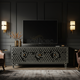 Luxurious Inlay TV Cabinet with Geometric Pattern | Luxury Handmade TV Cabinet