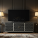Luxury Inlay Geometric Pattern TV Cabinet | Luxury Handmade TV Cabinet