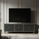 Luxury Inlay TV Cabinet with Geometric Pattern | Luxury Handmade TV Cabinet