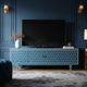 Luxurious Inlay Blue Hexagon Pattern TV Cabinet | Luxury Handmade TV Cabinet