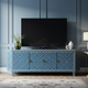 Luxury Blue Hexagonal Inlay TV Cabinet | Luxury Handmade TV Cabinet