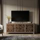 Luxury Inlay Patterned Wood TV Cabinet | Luxury Handmade TV Cabinet