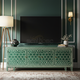 Inlay Luxury Green TV Cabinet | Luxury Handmade TV Cabinet