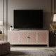Elegant Inlay Pattern TV Cabinet with Hexagonal Motif | Luxury Handmade TV Cabinet