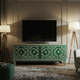 Elegant Green Inlay TV Cabinet | Luxury Handmade TV Cabinet