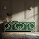 Luxurious Green Inlay TV Cabinet with Botanical Motif | Luxury Handmade TV Cabinet