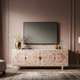 Elegant Inlay Floral TV Cabinet | Luxury Handmade TV Cabinet
