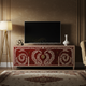 Luxury Inlay TV Cabinet with Handcrafted Floral Motifs | Luxury Handmade TV Cabinet