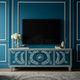 Handcrafted Inlay TV Cabinet with Elegant Botanical Design | Luxury Handmade TV Cabinet
