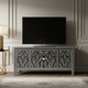 Elegant Black and White Inlay TV Cabinet | Luxury Handmade TV Cabinet
