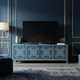 Inlay Blue Floral Pattern TV Cabinet | Luxury Handmade TV Cabinet