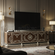 Luxury Inlay Wooden TV Cabinet with Intricate Floral Motifs | Luxury Handmade TV Cabinet