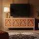 Handcrafted Inlay Floral TV Cabinet | Luxury Handmade TV Cabinet