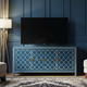 Elegant Blue Inlay TV Cabinet | Luxury Handmade TV Cabinet