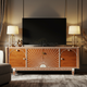 Sunburst Inlay Wood TV Cabinet | Luxury Handmade TV Cabinet