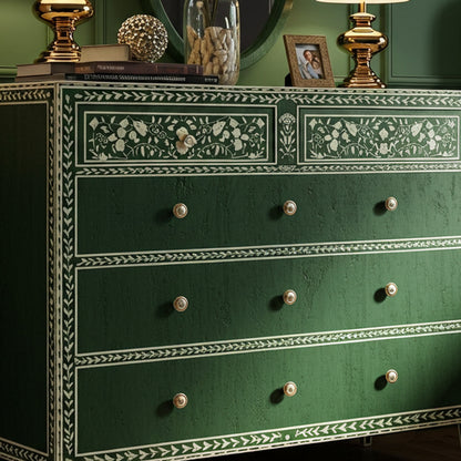 Vintage Green Hand-Painted Wooden Dresser Chest | Luxury Handmade Dres Menthome USA Vintage Green Hand-Painted Wooden Dresser Chest | Luxury Handmade Dres Menthome USA